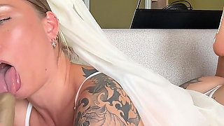 A Cuckold's Fiancée Sucks a Big Black Cock