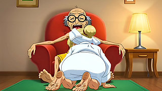 Married Nudist Granny Was Fucked in a Big Ass by Her Husband's Stepbrother Right in the Kitchen - Hentai