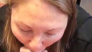 Sexy milf loves to please her man and swallow cum after cumming again and again with his cock in her mouth