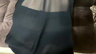 Cum on Stepsister's Ass with Pantyhose On - Big Ass Babe