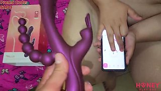 My Holes Get Fucked by TRILUX App-Controlled Rabbit Vibrator from Honey Play Box