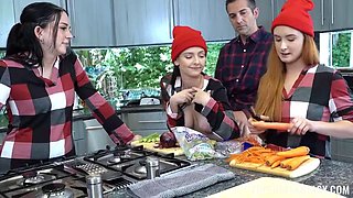 Riley Jean and Violet Spice in Big Cock Group Sex