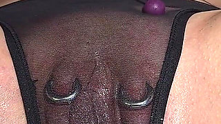 Dripping Pierced Pussy with Prolapse