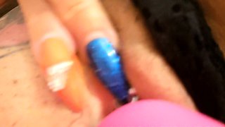 Blonde tight pussy babe solo toy fun in glamour masturbation