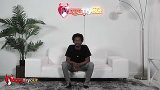 Gorgeous exotic doll Frecklemonade is sucking on the knees