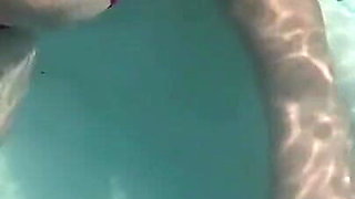 Artemisia Love Sexy and Horny Underwater Showing Her Big Tits in a Super Micro Bikini and You Can See Her Aureolas…