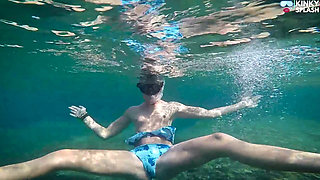 Underwater Beach Flasher - Bikini, Long Fins & Naughty Ocean Tease