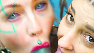 Goth and Hippie Chick Love Gettiing Anal Fuck and Facial Cumshots