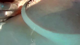 Skinny Dipping and Teasing in the Garden Pool - Amateur Teen
