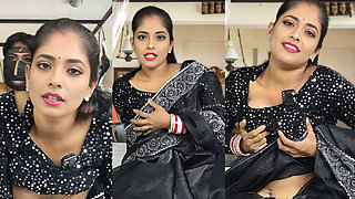Desi Bhabhi Fucked Hard in Black Saree by Boyfriend - Homemade Hindi Audio XXX