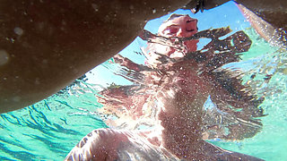 Hot Lesbian Interracial Fun in the Pool