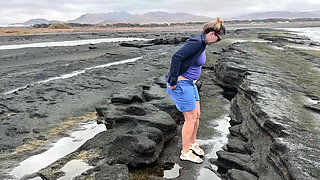 Pissing Outdoors Compilation on the Beach