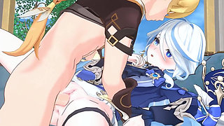 Genshin Impact - Furina X Aether Passionate Sex - 3D Hentai Animation