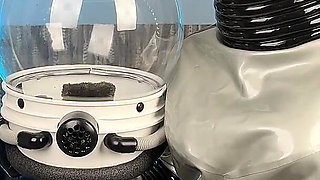 Dressing up in Latex Astronaut Suit