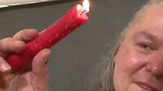 Humiliating dominating wax-play