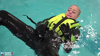 Neoprene Lust: Inflatable Snorkel Vest Pleasure in the Pool