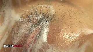 Yukina Mori's Oiled Body Rub Gets Her Soaking Wet and Cums Hard