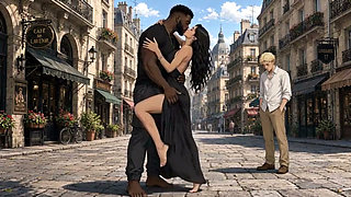 Interracial Kissing and Submissive Cuckold Anime (AI Arts)