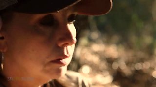 Sexy, hot, mature MILF park ranger gets caught by a young, lost hiker. -Roxy, the Park Ranger