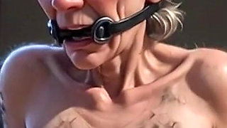 90 Year Old Granny with Hairy Pussy in Bondage - Desperate for Big Cock Creampie