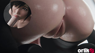 Yuffie Final Fantasy 7 Completely Nude Blowjob Service - Wet & Messy 4K 3D Animation