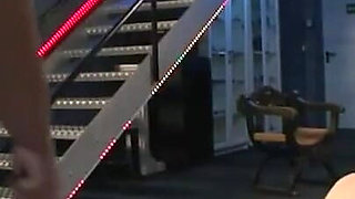 Masked guy spanked hard by thick babe