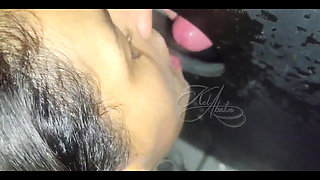 The Rascal Came Hard, First in My Pussy and Then in My Mouth in the Gloryhole