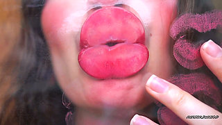 Autumn Seduction Shiny Bronze Red Kisses with Tongue