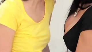 Hot lesbian action with sensational brunette milf