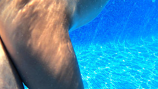 Busty Blonde MILF Rides Cock Wildly Poolside