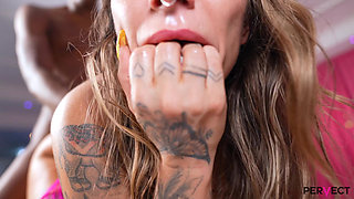 Watch as Pink Bunny Lilly Veroni Goes to Town on Some Late Night Big Black Cock!