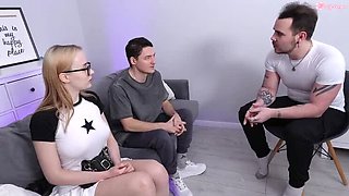 Cute Teen Cheats on BF with Boss in Hot Interview Fuck - Big Tits, Big Dick & Cum on Tits