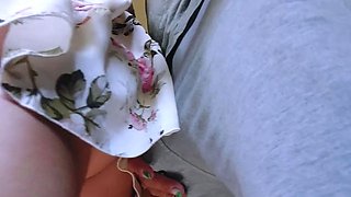 Unshamed stranger groped me in public and hard ejaculate inside my undies under skirt
