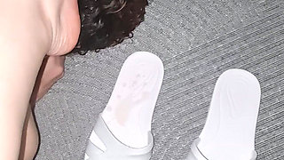My Cuckold Slave Cum on My Slipper