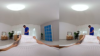 Tattooed masseur licks and fucks oiled woman