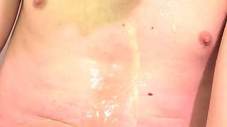 Compilation Young Ukrainian guy peeing on his own body