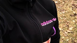 Amateur Outdoor Brunette Masturbates