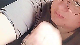 Amateur Girlfriend Blowjob Instead of Cooking - Curvy Brunette with Glasses Sucks and Jerks Cock