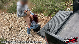 This Little Slut Goes Into the Forest to Get Fucked in the Back of the Pickup