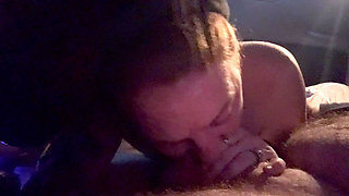 Redhead Hot Wife Sucks a Huge Load Out of Bwc in the Car