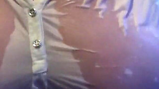 Julie’s Wet White Blouse Golden Shower - Hardwood Pisses All Over Her See-through Tits & She Fingers Her Bare Pussy Outside