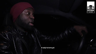 8 inches big black dick, hardcore interracial outdoor in the dark with emo girl, Zeyna, Steven Shame