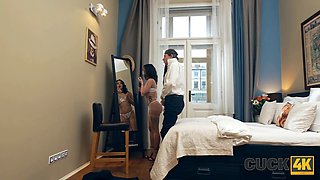 Cuck4k. petite laTina Brunette likes a cruel fuck in front of her spouse