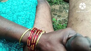 Excited Indian Aunty Hand Fucks Monster Cock in Jungle - Big Tits Uncensored HD