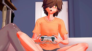 Hot teenage girl, huge cumshot, cute femboy