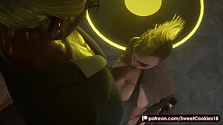 Punk Stripper Sucks Cock Then Gets Creampied in Club
