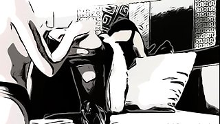 Hentai redhead gives blowjob and having sex