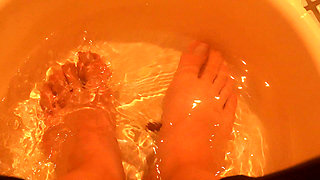 Giantess Stepsister Humiliates Tiny Stepbrother by Telling Him to Take a Foot Bath with Her but She Puts Tiny Stepbrother