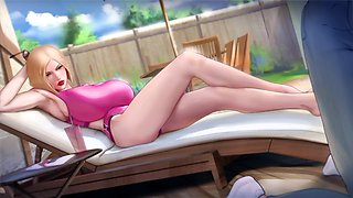 Curious dressed milf neighbor in steamy 3D animation