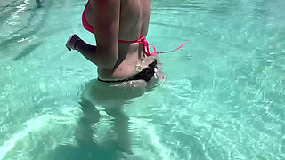 Cum to the Pool with Me Wearing a Micro Bikini and Showing My Perfect Body